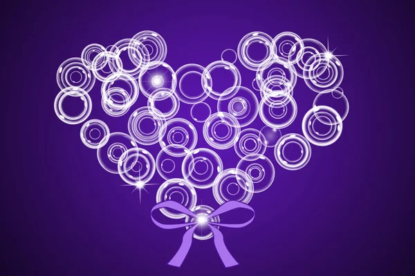 Abstracte cirkel met hart concept op paarse achtergrond — Stockfoto