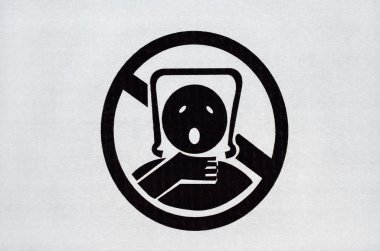 Warning sign on plastic bag clipart