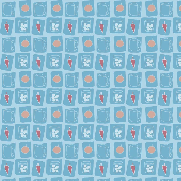 Seamless food pattern on blue — Stock Photo, Image