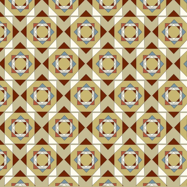 Patrón sin costuras azulejos geométricos colores de tono de tierra — Vector de stock