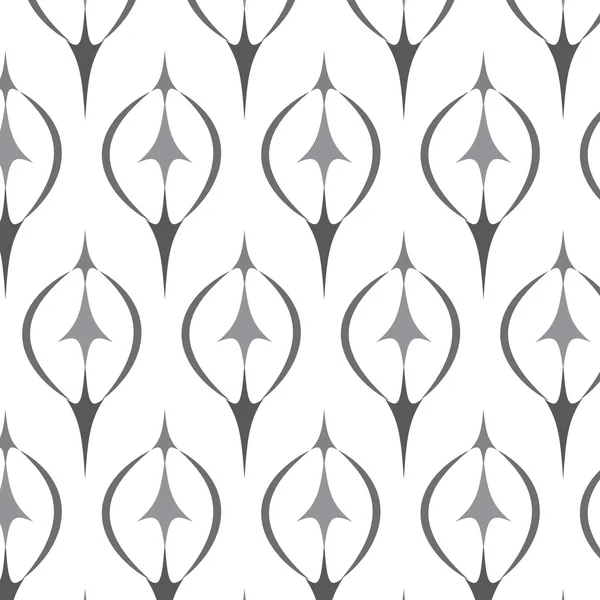 Vector line and curve monochrome seamless pattern — Stock Vector