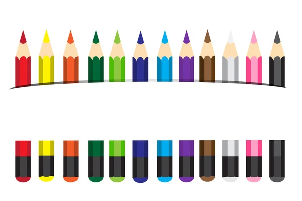 Vector illustration Colored pencils — Stock Vector