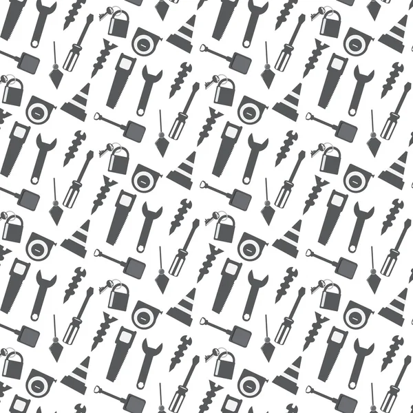 Vector seamless pattern working tools icon — Stock Vector