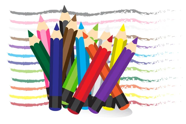 Vector illustration Colored pencils — Stock Vector