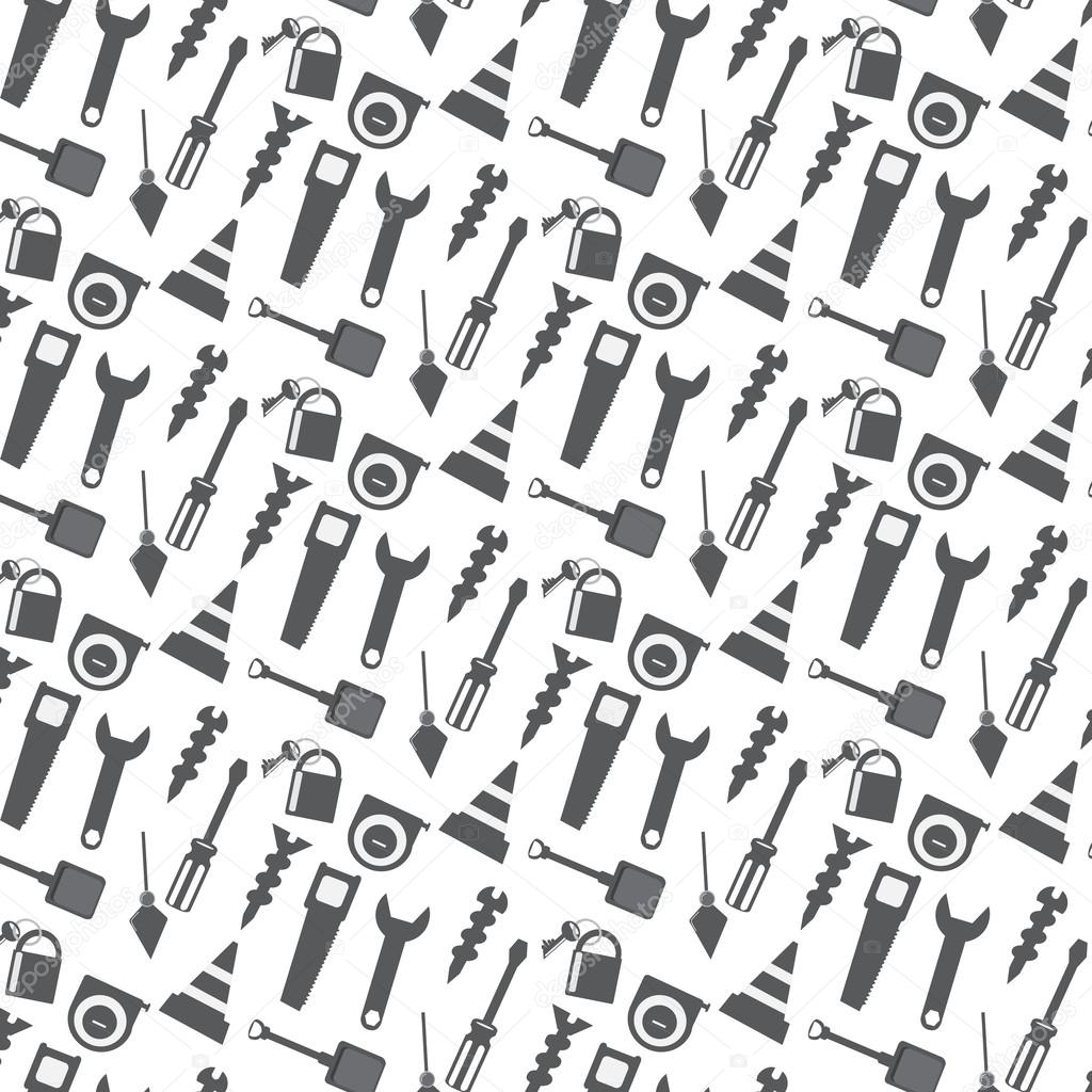 vector seamless pattern working tools icon