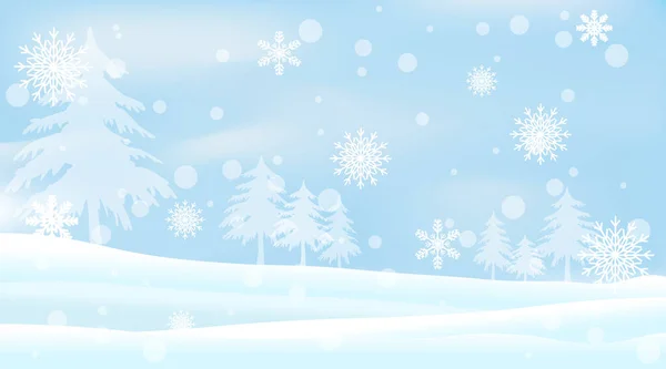 Zimowe Wakacje Snowy Płatek Śniegu Błękitne Tło Nieba Ilustracja Sezonu — Wektor stockowy