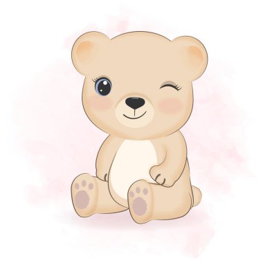 Cute Little Bear cartoon illustration