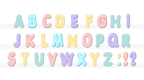 Colorful Pastel Alphabet Set Symbol Illustration — Stock Vector