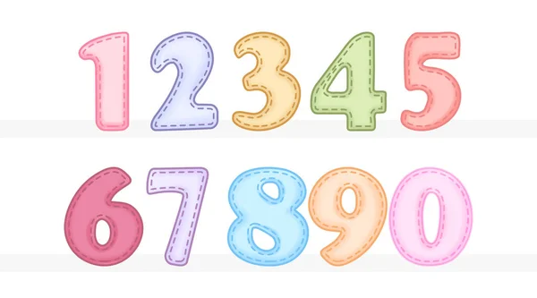 Colorful Number Set Illustration — Wektor stockowy