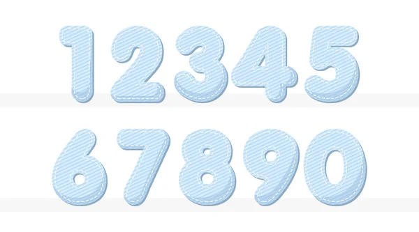 Blue Stripes Number Set Illustration — Wektor stockowy