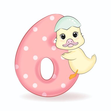 6 numaralı alfabeyle Şirin Küçük Ördek