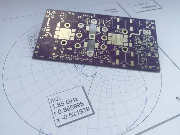 Carte Circuit Imprimé Plaqué Violet Module Micro Ondes Haute Puissance — Photo