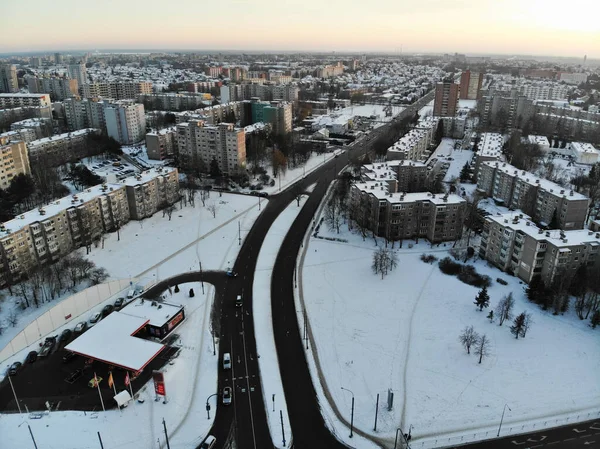 Aerial View Eiguliai District Kaunas Wintertime Lithuania — Stockfoto