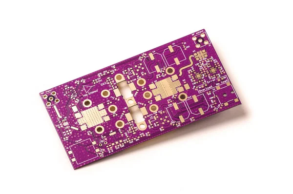 High Power Microwave Module Purple Gold Plated Printed Circuit Board Stockbild