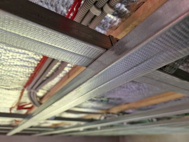 Drywall frame assembled for new house under construction ceilings