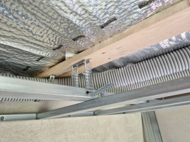 Drywall frame assembled for new house under construction ceilings