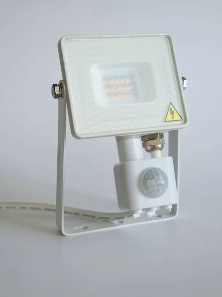 Led Light Emitting Diode Floodlight Lamp Motion Detector — Stockfoto