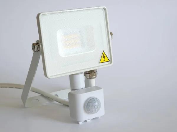 Led Light Emitting Diode Floodlight Lamp Motion Detector — Stok fotoğraf