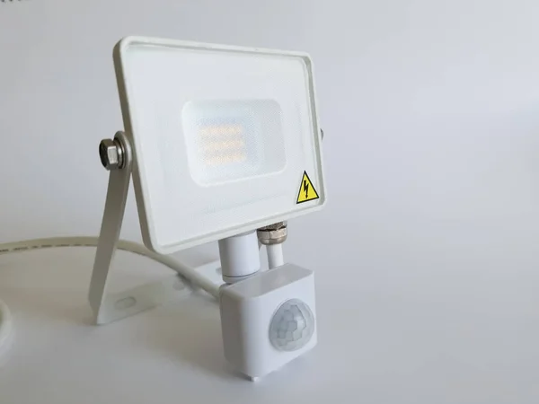 Led Light Emitting Diode Floodlight Lamp Motion Detector — Stok fotoğraf
