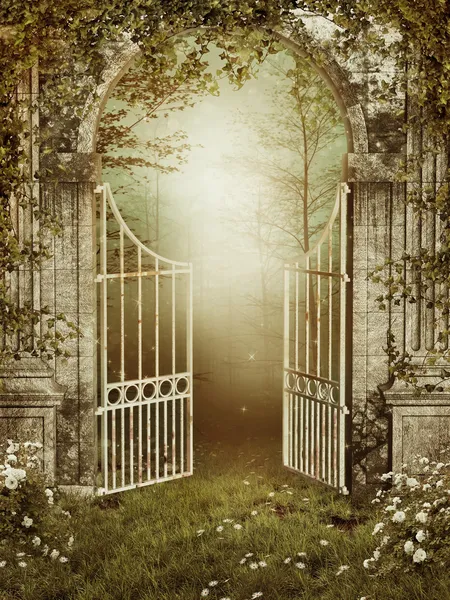 Velho portão de jardim com hera Imagens De Bancos De Imagens