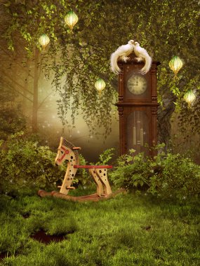 bir saati ile Enchanted meadow