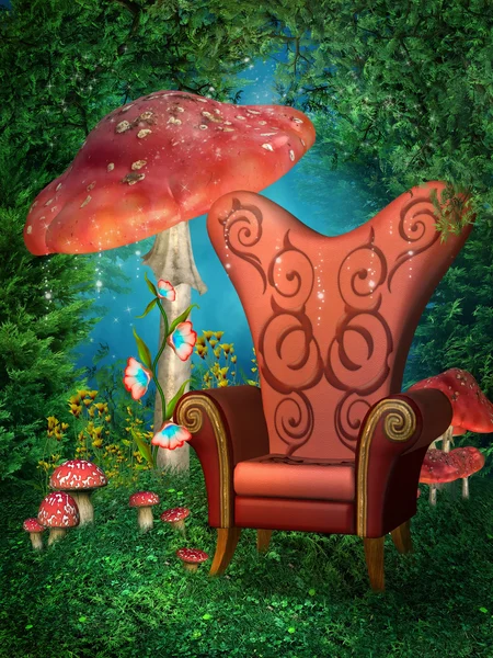 Röd tronen och svamp — Stockfoto