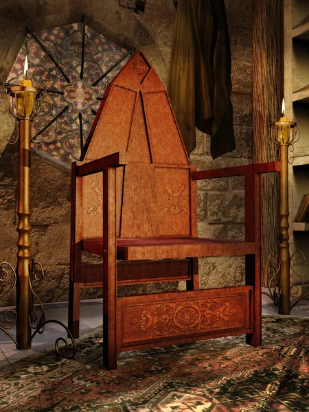 Old medieval chair — Stock Photo, Image