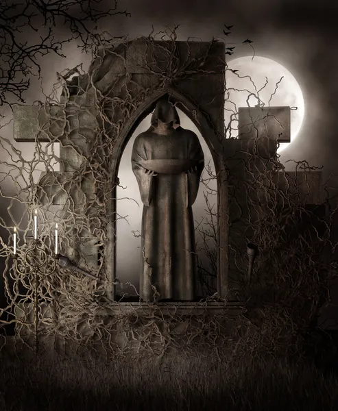 Üzüm ile karanlık heykeli — Stok fotoğraf