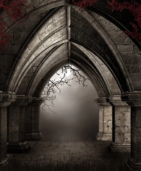 yıkık kilise üzüm ile