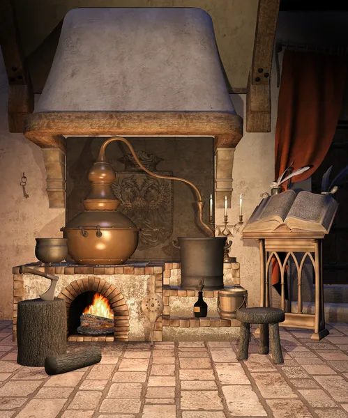 Fantasy alchemical furnace — Stock Photo, Image