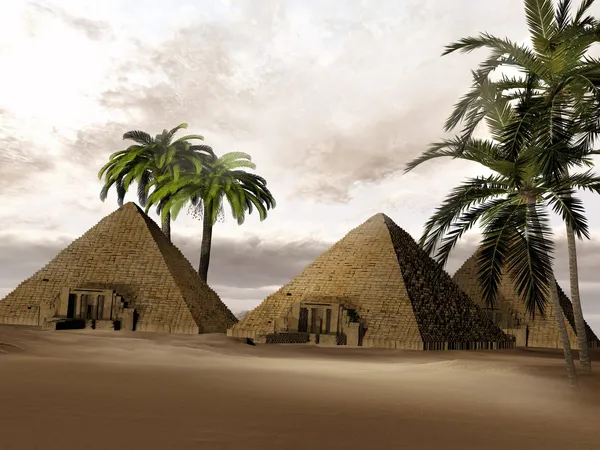 Fantasy egyptiska pyramiderna — Stockfoto