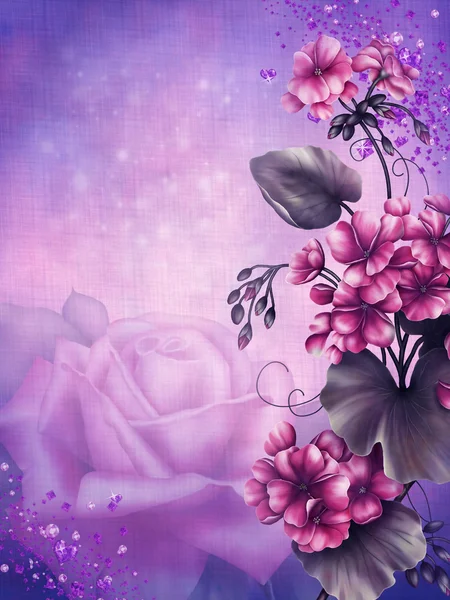 Flores de gerânio rosa — Fotografia de Stock