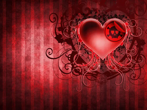 Dark Valentine heart — Stock Photo, Image