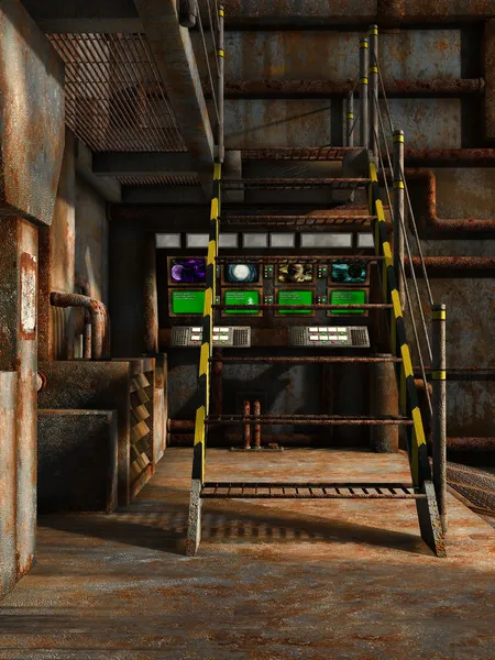 Starych schodów w budynku przemysłowym — Zdjęcie stockowe