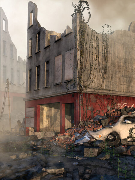 Руины городского здания
