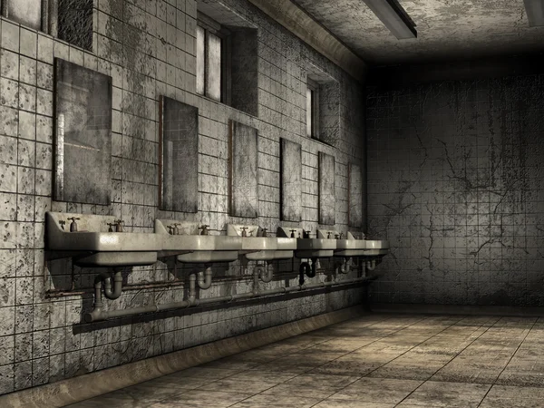 Salle de bain en ruine — Photo