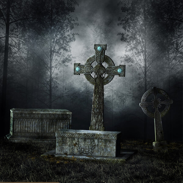 Могилы в лесу
