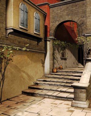 merdiven ve kapı Ivy ile