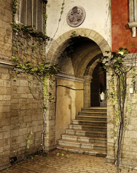 Angolo di strada soleggiato — Foto Stock