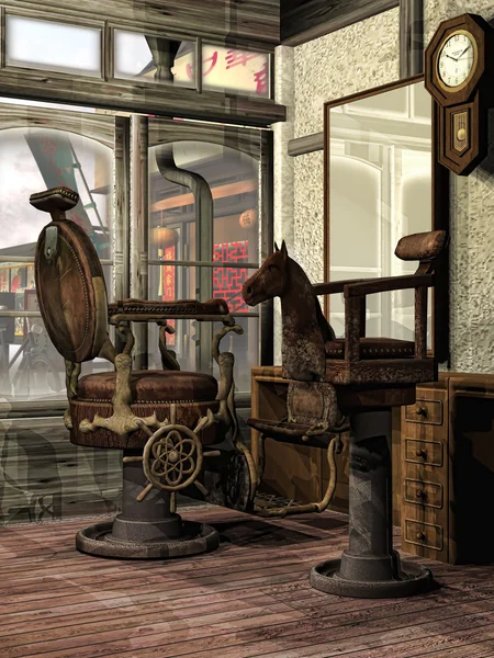 Old barber's shop — Stock Photo, Image