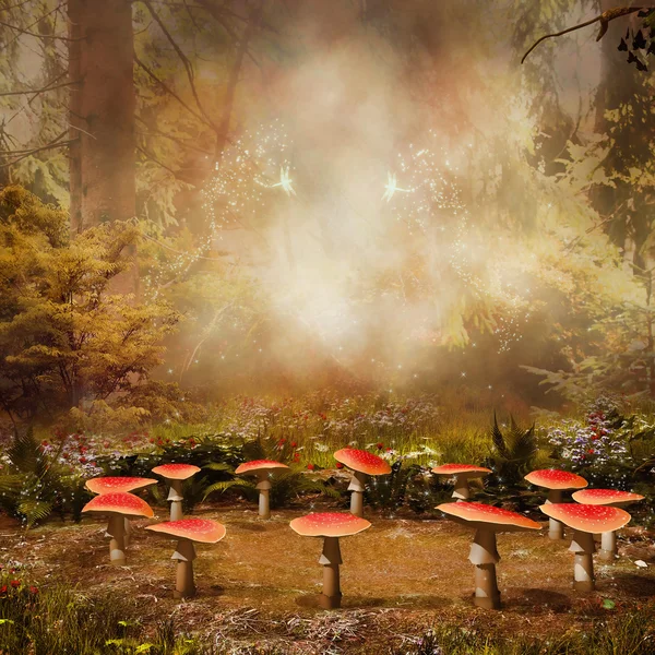 Paddenstoelen in het bos — Stockfoto