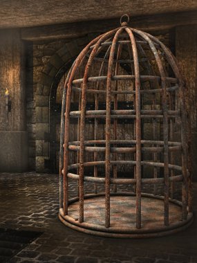 Cage in a dungeon clipart