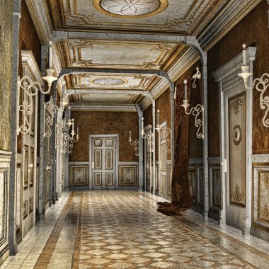 Corridor in a palace clipart