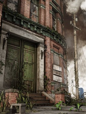 Bina merdiven ile eski bir şehir