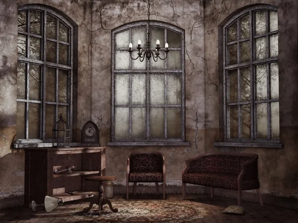 Eski vintage oturma odası — Stok fotoğraf