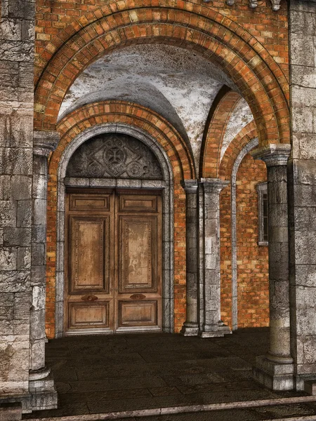 Двері в стародавній будівлі — стокове фото