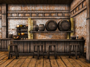 Old tavern counter clipart