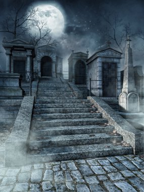 Graveyard stairs clipart