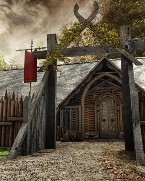 Ворота в старое поселение — стоковое фото