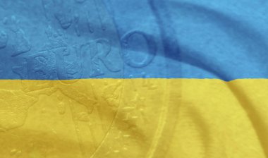 Avro 'nun dünya piyasalarındaki dalgalanmaları. Avro artışı veya düşüş konsepti. Ukrayna 'da Rusya ile olan savaş. Ukrayna bayrağı arkaplanı